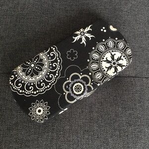 thirty-one Snap Close Floral Paisley Print Wallet, Black, White